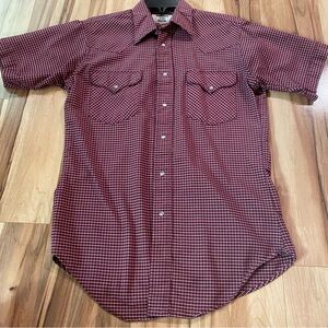 Ruddock Men's Red Check Pearl Snap Shirt -15